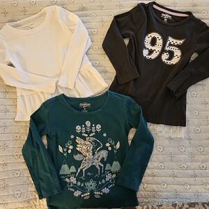 OshKosh B'gosh Teal Sequin Deer Long-Sleeve Tee